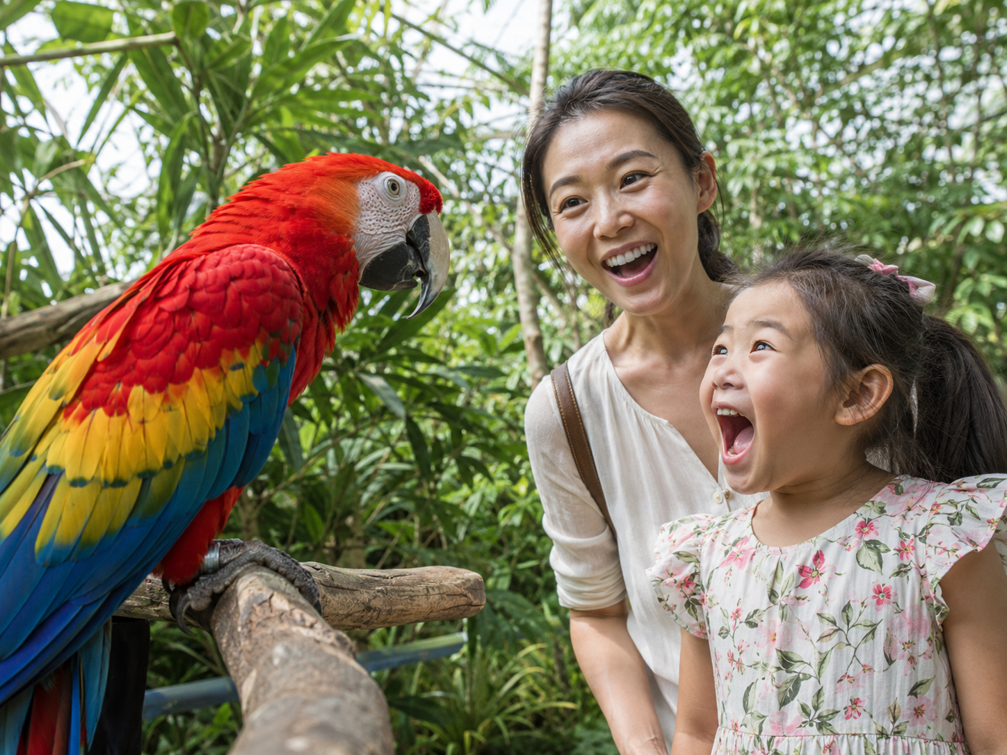 Bird Paradise Singapore — colourful tropical birds in a massive walk-in aviary