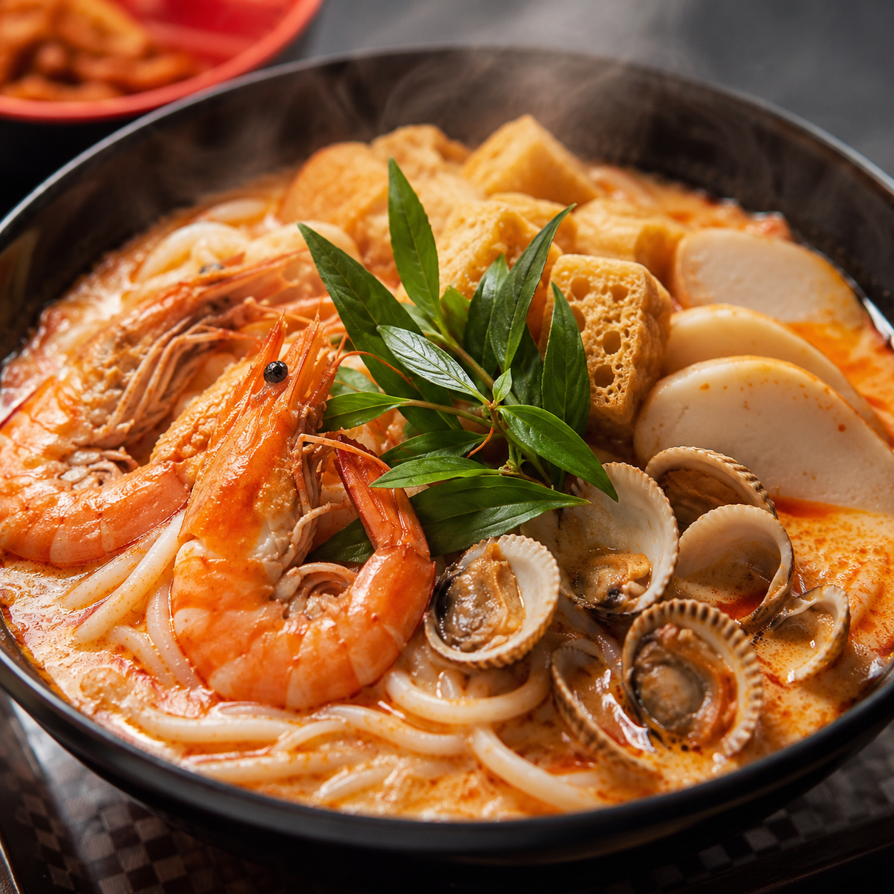 Singapore laksa — spicy coconut curry noodles